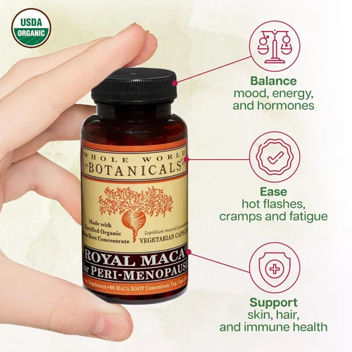 Vista 4 de Whole World BOTANICALS Maca Real para Peri-Menopausia, 60 CT