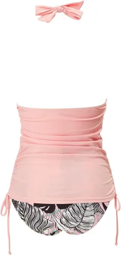 Vista 3 de SUUKSESS - Traje de baño de dos piezas tipo tankini para mujer, sexy, efecto adelgazante, con control de abdomen