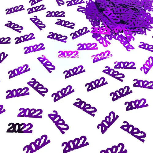 Vista 18 de Confeti Año 2022 Negro - Paquete al por menor #7220 QS0