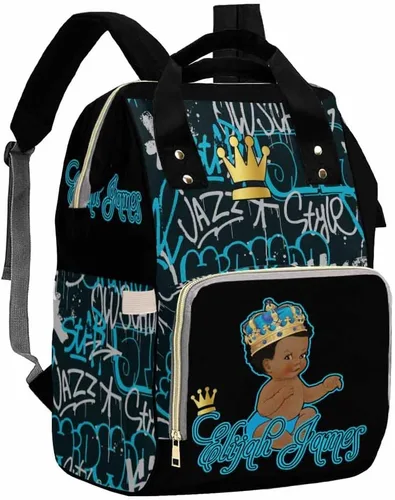 Vista 9 de Artsadd Bolsa de pañales con nombre personalizado para bebé, mochila para mamá y papá, pattern 01, Mochilas Daypack