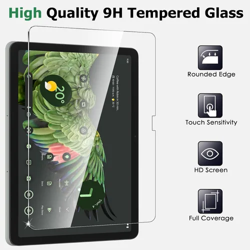 Vista 6 de Protector de pantalla de vidrio templado para tableta Google Pixel, protector de película antiarañazos ultra fino HD transparente antihuellas