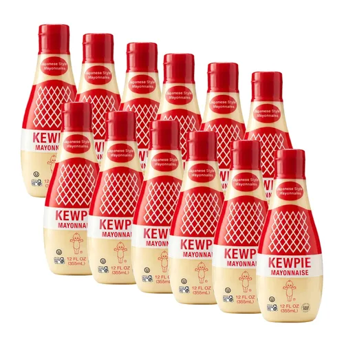 Vista 9 de Kewpie Mayonesa, producto de Estados Unidos, sin jaula sin gluten, 12 onzas, 24 onzas líquidas Paquete múltiple de mayonesa de estilo japonés