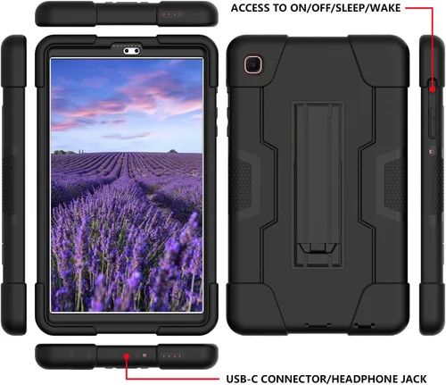 Vista 2 de Funda para Samsung Galaxy Tab A 8.4 2020, resistente policarbonato duro de silicona suave a prueba de golpes, resistente funda protectora de alto
