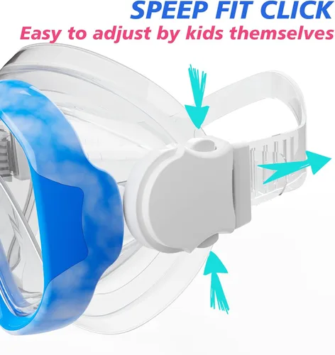 Vista 2 de Kids Swim Goggles with Nose Cover, Snorkel Diving Mask for Boys Girls Ages 5-15, Anti-Fog Clear View Swimming Goggles