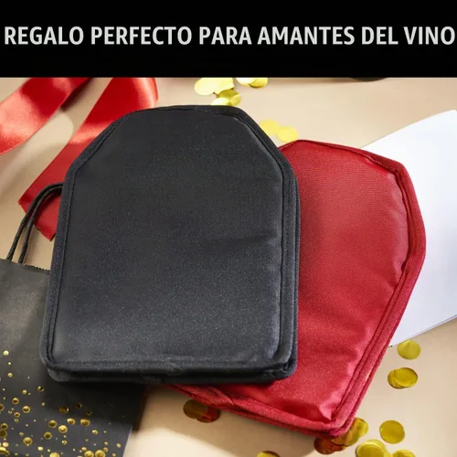 Vista 5 de Funda para enfriador de vino de gel sólido, enfriador de botellas reutilizable, color negro