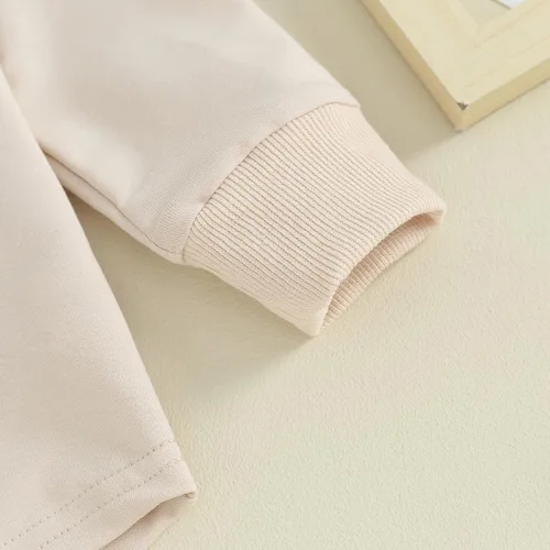 Vista 5 de Kuriozud Conjunto de 2 piezas de sudadera con cuello redondo y pantalones deportivos para niños pequeños para otoño e invierno