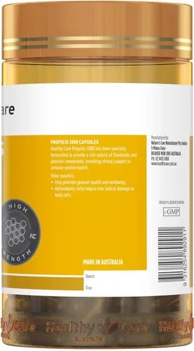 Vista 4 de Healthy Care Propóleos de importación paralela 2000 200Cápsulas