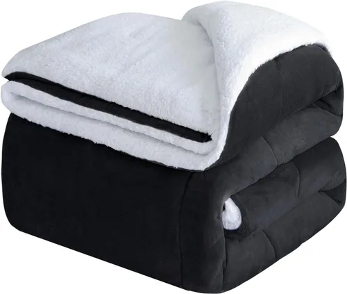 Vista 11 de CHOSHOME Manta de forro polar Sherpa - Manta gruesa y cálida para invierno, manta de felpa suave y mullida para cama, sofá y viajes
