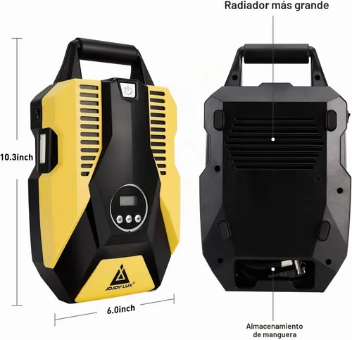 Vista 3 de Inflador digital de neumáticos de 12 V CC Bomba de compresor de aire portátil para neumáticos de automóvil, apagado automático de 150 PSI