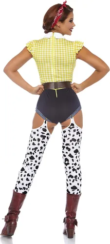 Vista 2 de Leg Avenue Disfraz de vaquera sexy para mujer Multi