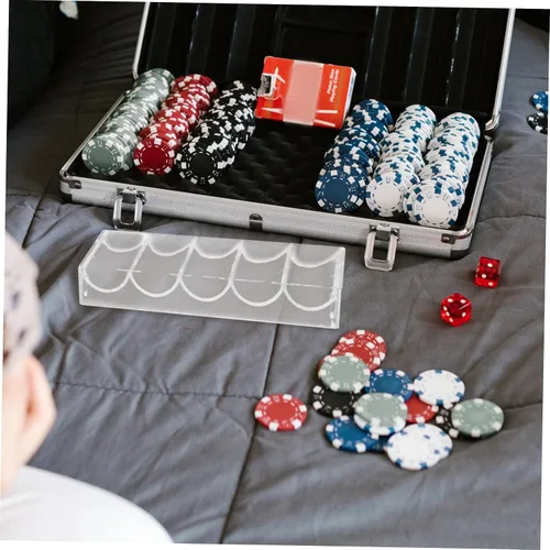 Vista 8 de El tenedor de la viruta del póquer de acrílico Cajas Multi-Grid Poker Chip Storage Scratch-resistente