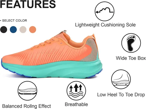 Vista 2 de JACKSHIBO Zapatos de punta ancha para hombres y mujeres Zapatos deportivos de ancho extra ancho Zapatos de nube para correr en carretera Tenis