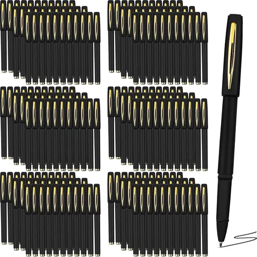 Vista 8 de Outus 60 bolígrafos de tinta de gel negra a granel de 0.020 in, bolígrafo negro a granel de punta ultra fina, bolígrafos de gel para oficina