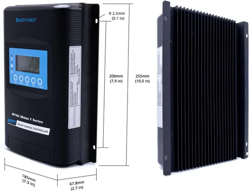 Vista 2 de ACOPOWER Midas 40A MPPT controlador de carga solar 100V PV tierra negativa con medidor remoto MT50 controlador de panel solar funciona con batería
