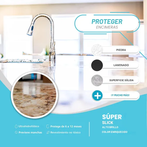 Vista 4 de Kit de aerosol de recubrimiento cerámico Lifeproof - Brillo, sello y protección para superficies de cocina y baño, repele manchas y suciedad