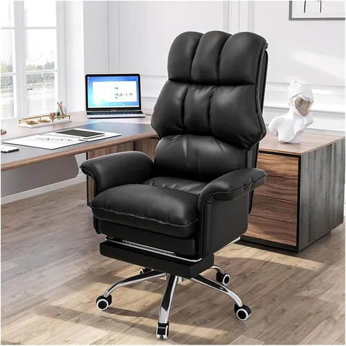Vista 12 de Swivel Office Chair with Footrest, Executive High Back Reclinable PU Leather Computer Desk Comfortable Lift Gaming Chair for Home and Office