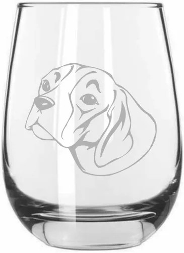 Vista 192 de Shar Pei (chino) - Vaso de vino sin tallo grabado para perro, 15.25 onzas
