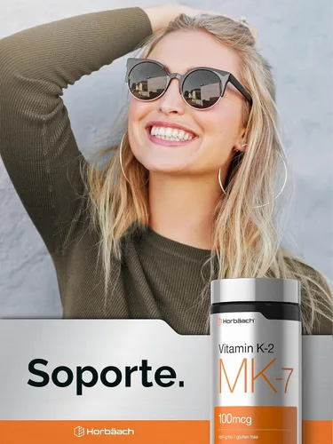 Vista 6 de Horbäach Vitamina K2 MK7 100mcg 250 cápsulas blandas Suplemento sin OMG, sin gluten