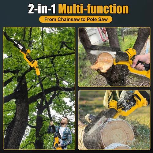 Vista 5 de Sierra de pértiga inalámbrica de 6 pulgadas para batería Dewalt 20V Max (sin batería), motosierra eléctrica sin escobillas con pértiga de extensión