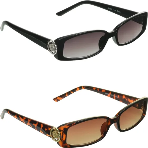 Vista 9 de proSPORT Lentes de sol de lectura con lentes completos, lentes tintados, para mujer, con emblema de medusa, emblema de medusa, color dorado
