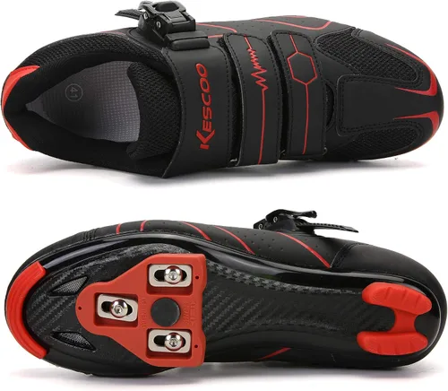Vista 2 de Zapatos de ciclismo unisex compatibles con pelaton para interiores y exteriores, zapatos de equitación para hombres y mujeres Delta Tacos con clip