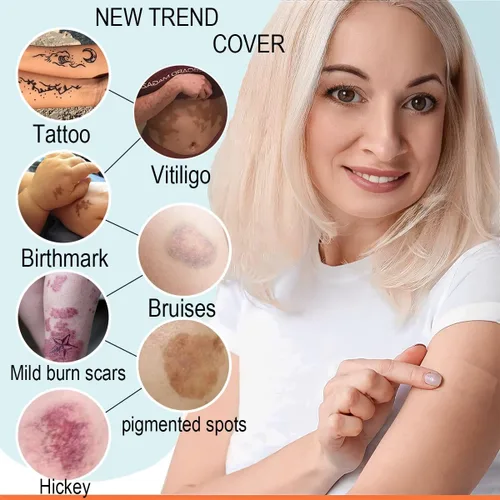 Vista 2 de 2023 Nueva cubierta de tatuaje, cinta, parches, hojas de parches, cinta de ocultación de cicatrices, impermeable, dura de 3 a 7 días, cinta