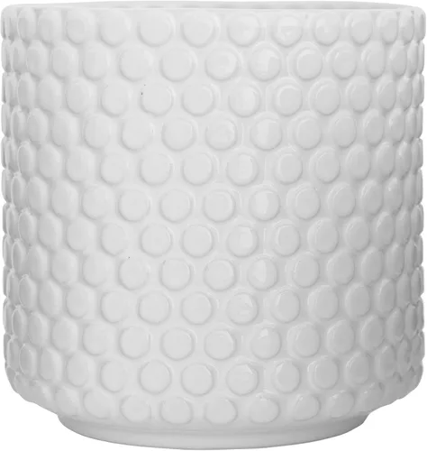 Vista 10 de Bloomingville Maceta de cerámica – Maceta negra de 5 pulgadas con lunares – Maceta moderna de cerámica con esmalte agrietado – Sin agujeros de Negro