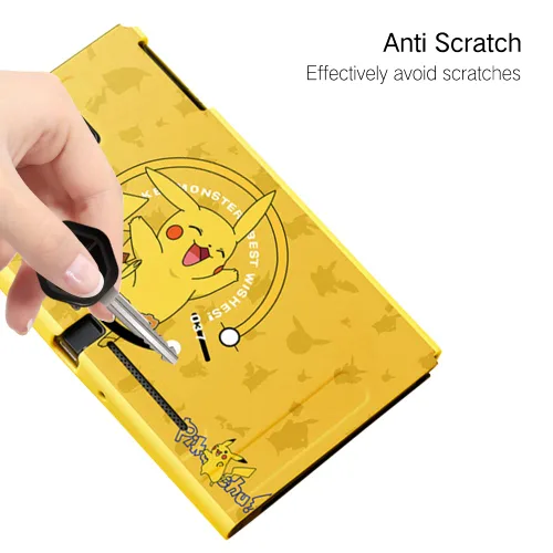 Vista 2 de PERFECTSIGHT Protective Case Compatible with Nintendo Switch Cute Pikachu Anti-Scratch Shockproof Slim Cover Case for NS Switch and Joy-Con, Hard