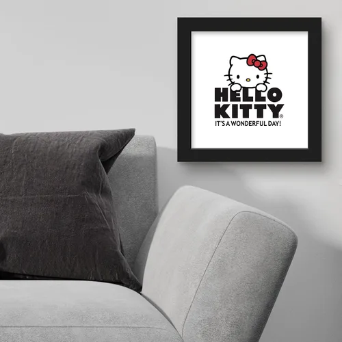 Vista 4 de Trends International Gallery Pops Hello Kitty - Póster de pared con logotipo de It's A Wonderful Day, 12 x 12 pulgadas, versión de marco negro
