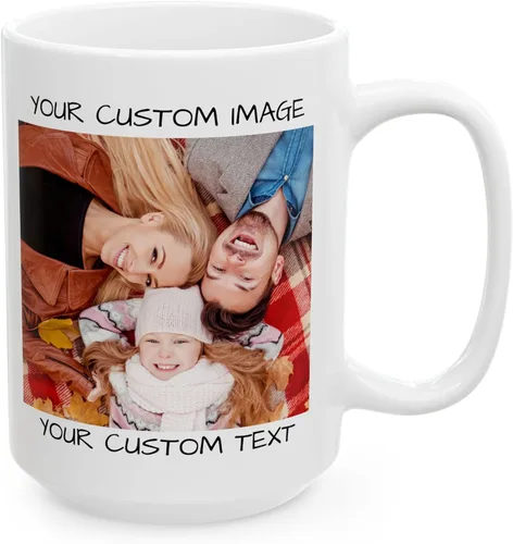 Vista 15 de Taza de café personalizada, regalo personalizado, taza de cerámica con foto, imágenes o texto, novedad de tazas personalizadas, perfecta para rojo