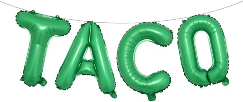 Vista 15 de Fiesta Party Balloons Supplies Taco Balloons Mexican Cinco De Mayo Party Decorations Mylar Foil Balloons Fiesta Party Decorations (L TACO Gold)