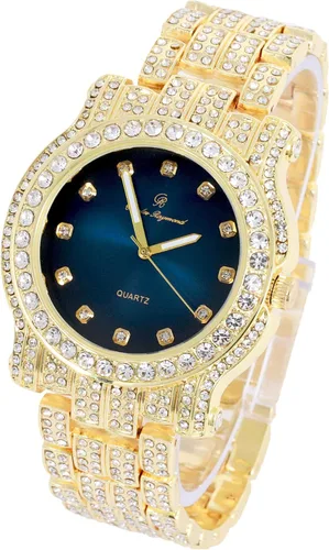 Vista 98 de Charles Raymond Bling-ed Out Ultimate Hip Hop Royalty Reloj para hombre con número romano de fácil lectura o indicadores de tiempo de diamantes