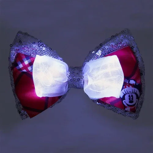 Vista 2 de Disney Minnie Mouse Holiday - Lazo para el cabello iluminado, Multi colorido