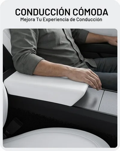 Vista 4 de BASENOR Funda para reposabrazos de consola central para Tesla Model Y Juniper/Model 3 Highland 2025 2026 [antideslizante] [sin logo] Accesorios