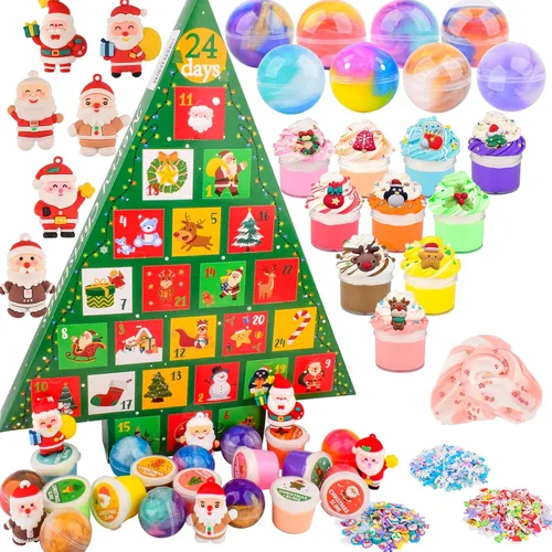 Vista 9 de Kit de slime de Navidad – Slime de Navidad antiadherente, suave, elástico, regalos de fiesta de slime para niños, perfecto para rellenos
