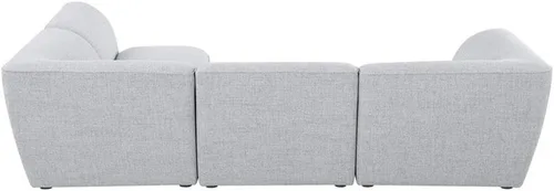 Vista 7 de Meridian Furniture Miramar Collection Modern Seccional modular tapizado con textura de lino contemporáneo, 109 pulgadas de ancho x 71 pulgadas