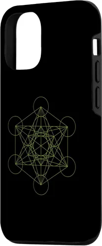 Vista 2 de Funda de yoga espiritual oculta para iPhone 15 Geometría Sagrada Metatron