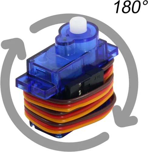 Vista 4 de FEETECH 90R 5packs 360 grados continuos servos micro servo 0.32 oz mini servo motor con carcasa de plástico para robot coche avión RC helicóptero