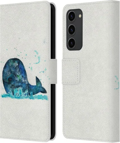 Vista 8 de Head Case Designs Officially Licensed Wyanne Blue Watercolour Bear Animals 2 Leather Wallet Case Compatible with Samsung Galaxy S23+ 5G