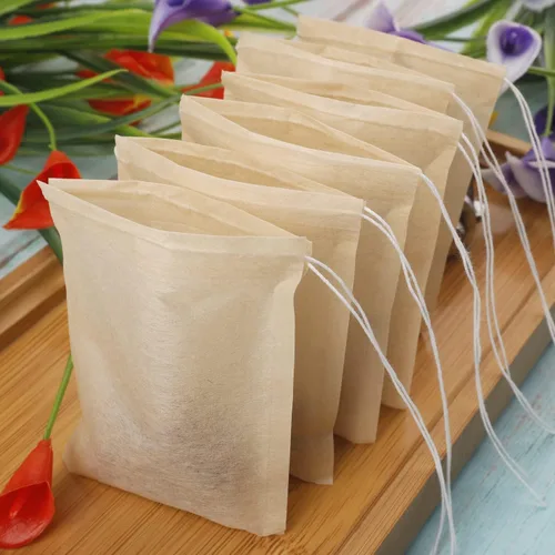 Vista 2 de 100 piezas de bolsas de filtro de té, bolsas de té para té de hojas sueltas, material seguro y natural, infusor de té desechable para té de hojas