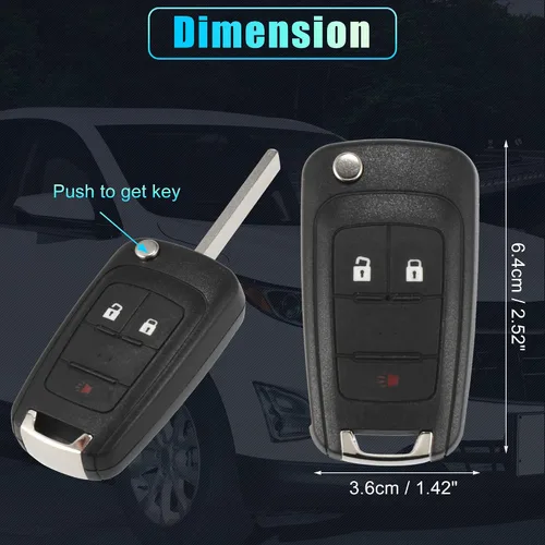 Vista 6 de X AUTOHAUX 2 unids 315MHz OHT01060512 Reemplazo inteligente de proximidad Inserto de proximidad sin llave llavero remoto para Chevy Equinox