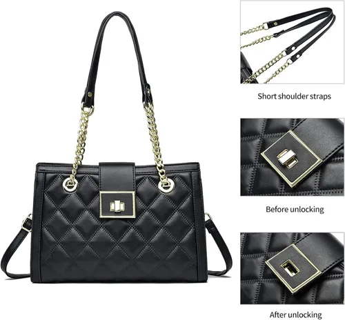 Vista 5 de Xiaoyu Bolsos de hombro para mujer, monederos de moda con correa de cadena, bolsos cruzados