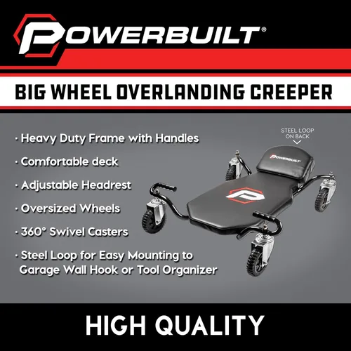 Vista 3 de Powerbuilt Plataforma móvil con ruedas grandes, para Overlanding, ruedas todoterreno, con reposacabezas ajustable - 642955ECE