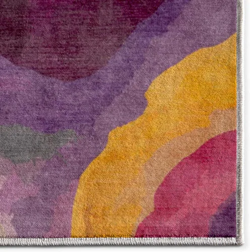Vista 3 de Well Woven Apollo Abstract Libre - Alfombra plana tejida de pelo bajo, 5 x 7 pulgadas, multicolor abstracto, resistente a las manchas, fácil de A.