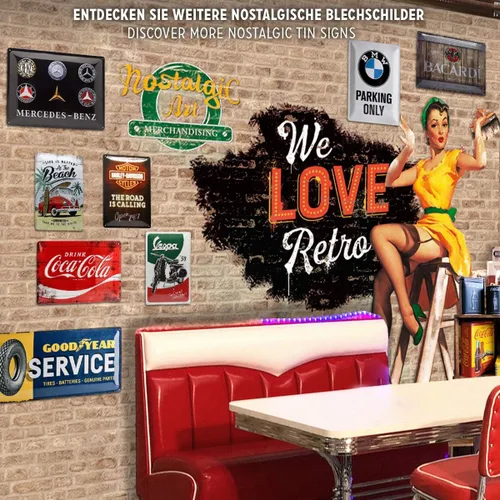 Vista 3 de Nostalgic-Art Botella Coca-Cola Timeline, Metal Colorido, Cartel de lata 11.8 x 15.7 in