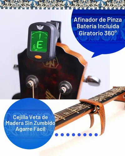 Vista 7 de Stage Rocker Guitar Accessories Gift Box for Acoustic and Electric Guitars, 5-in-1 Essential Gift Azul