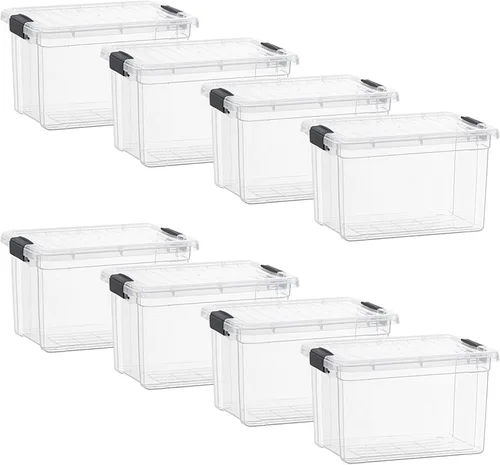 Vista 14 de Superio Mini contenedor de almacenamiento de plástico para crayón, suministros de arte y estuche de costura, organizador pequeño apilable