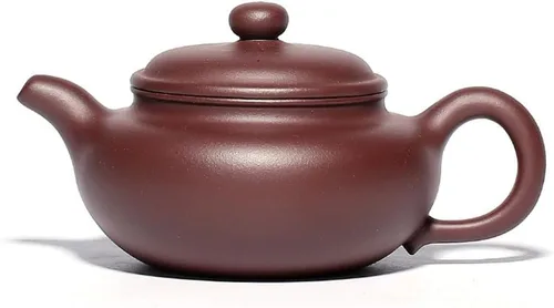 Vista 8 de Yixing - Tetera de arcilla de 10 onzas, cerámica china Zisha, hecha a mano, fanggu, tetera de cerámica Kungfu (verde guisante)