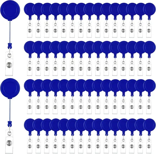 Vista 10 de Handepo - 200 carretes retráctiles para insignias a granel con clips, color negro