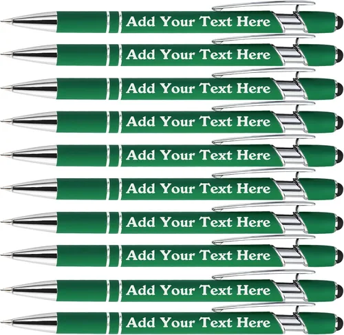 Vista 41 de Bolígrafos personalizados a granel grabados personalizados con punta de lápiz capacitivo, bolígrafos personalizados de tinta negra, regalos
